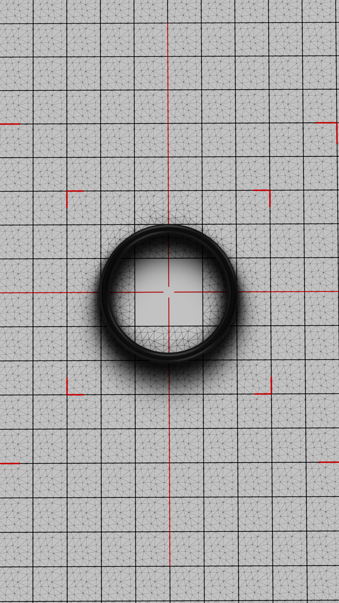 O-ring with excessive shadow from oblique lighting